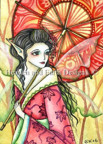 Diamond Painting Canvas - QS Autumn Kimono Fairy - Click Image to Close
